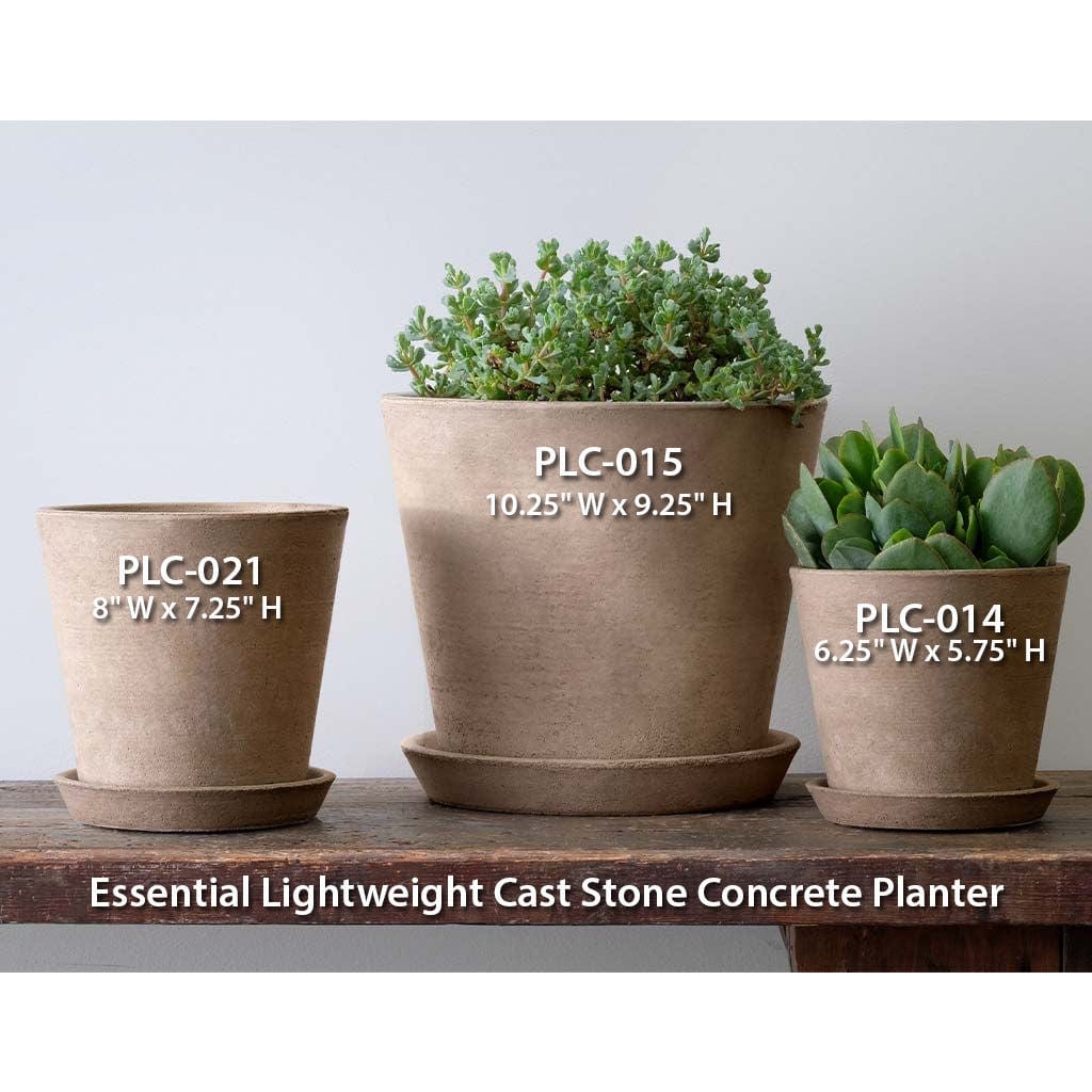 Essential Lightweight Cast Stone Concrete Planter in Brown