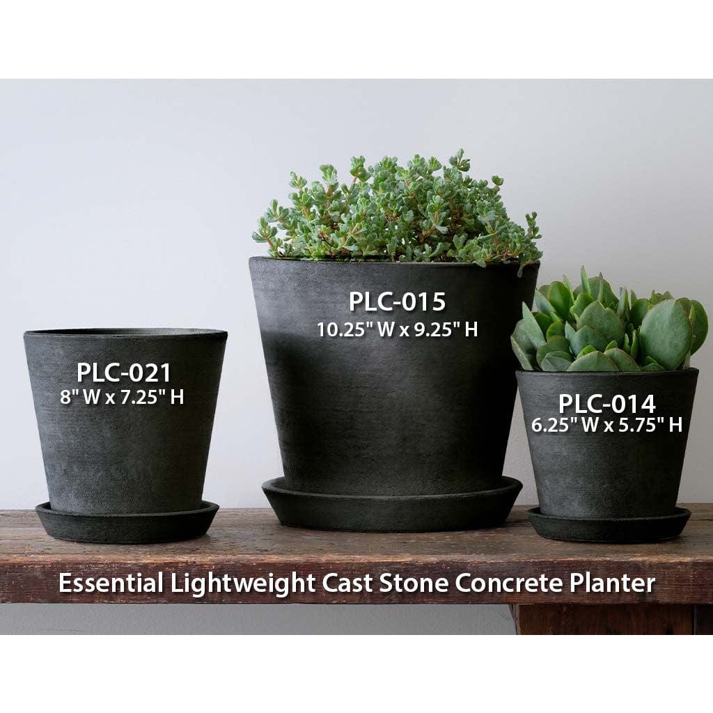 Essential Lightweight Cast Stone Concrete Planter in Charcoal