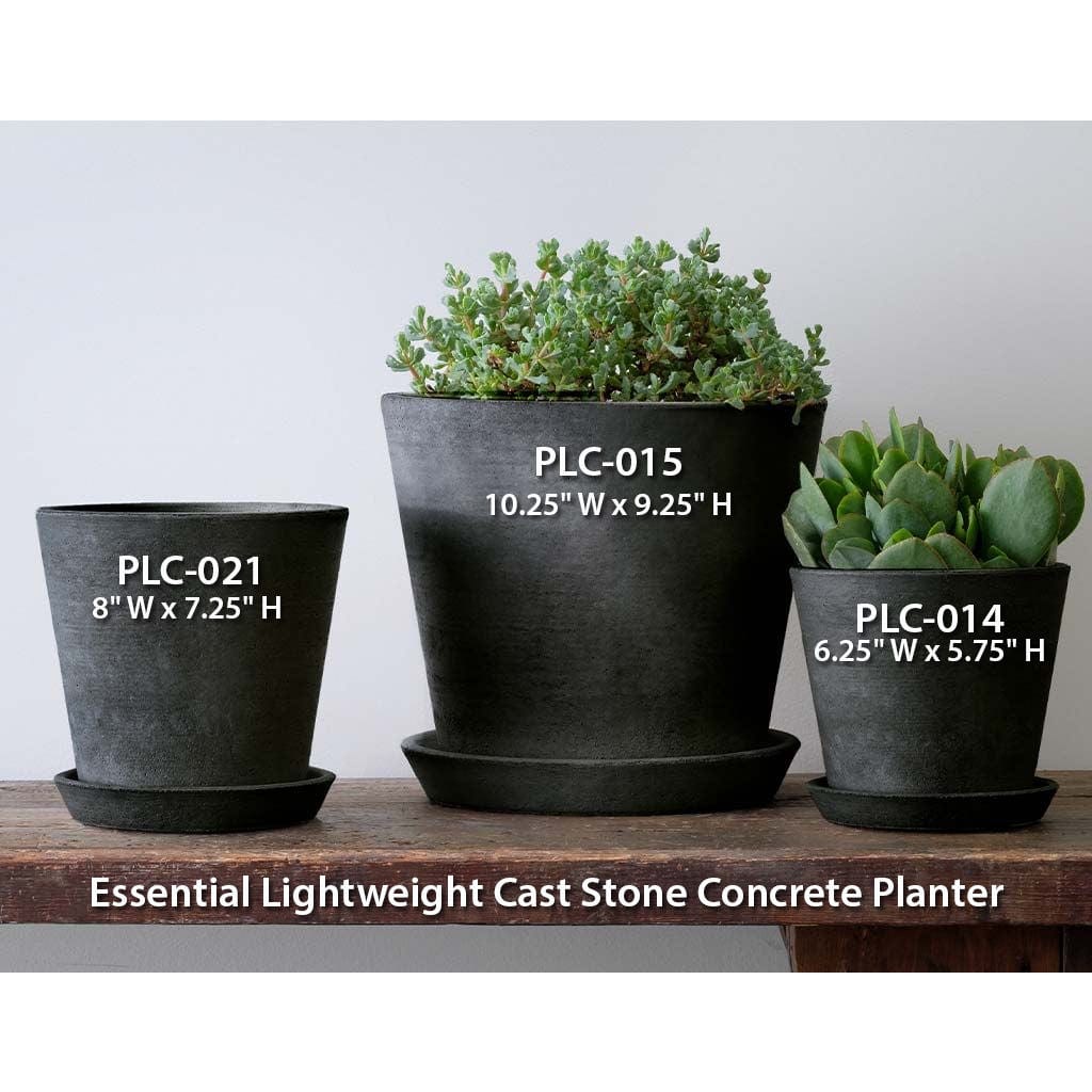 Essential Lightweight Cast Stone Concrete Planter in  Charcoal