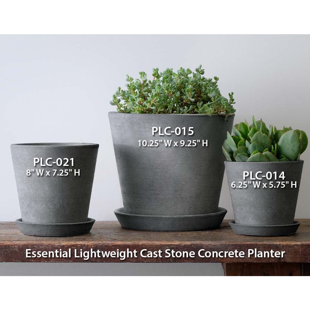 Essential Lightweight Cast Stone Concrete Planter in Grey