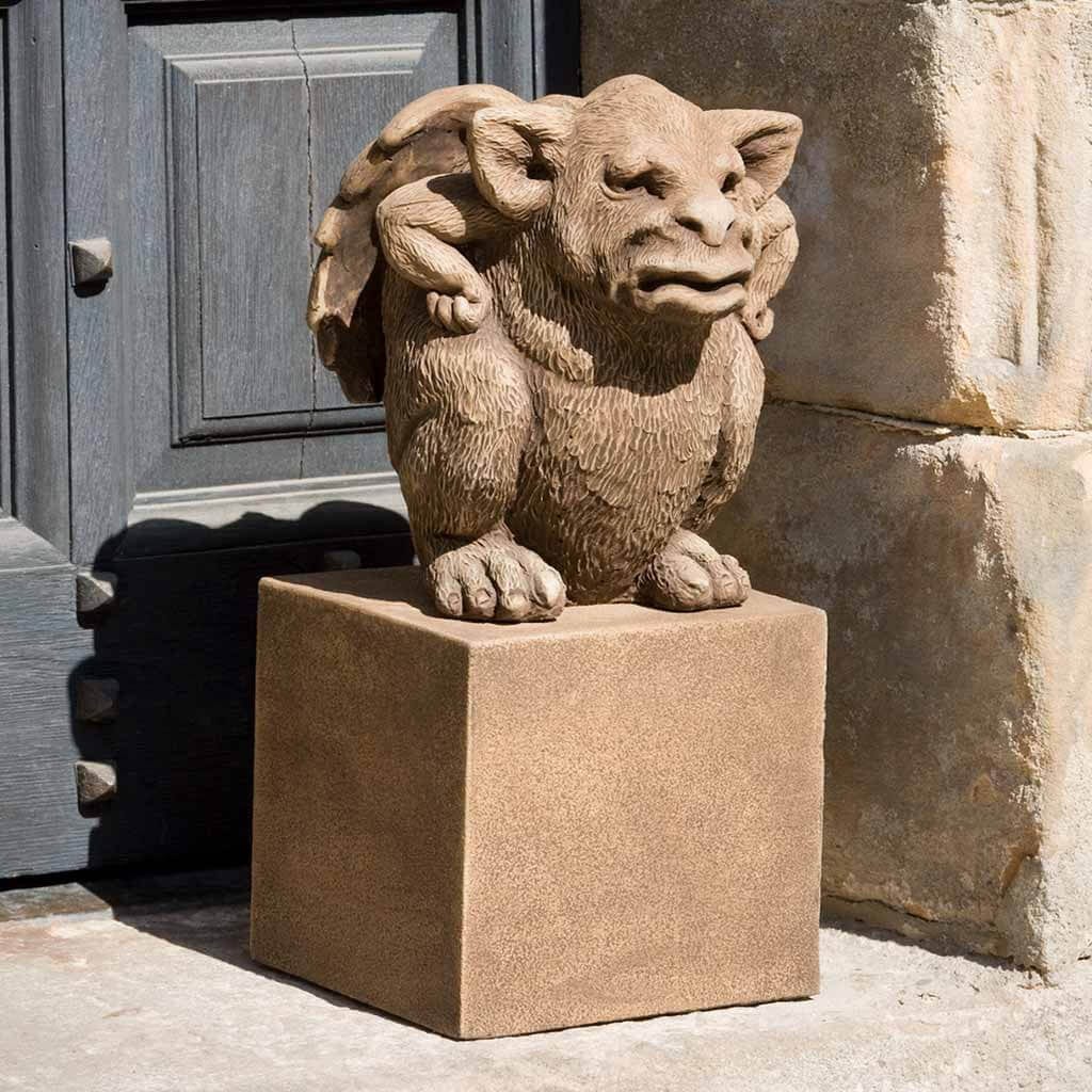 Short Square Textured Pedestal for Urns and Statues