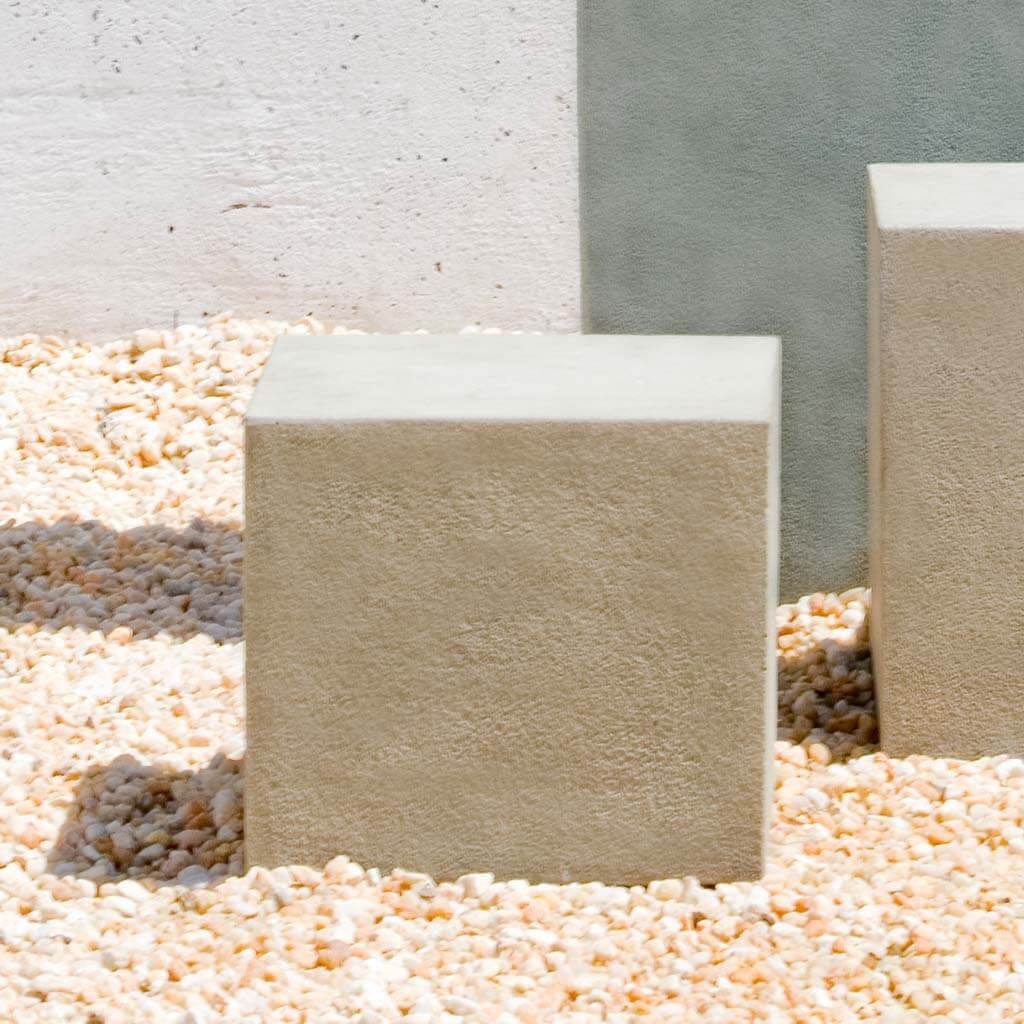 Short Square Textured Pedestal for Urns and Statues