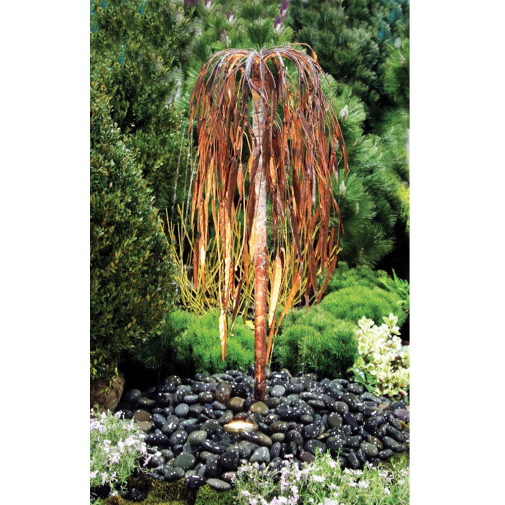 37" Copper Weeping Willow Garden Fountain - Outdoor Art Pros