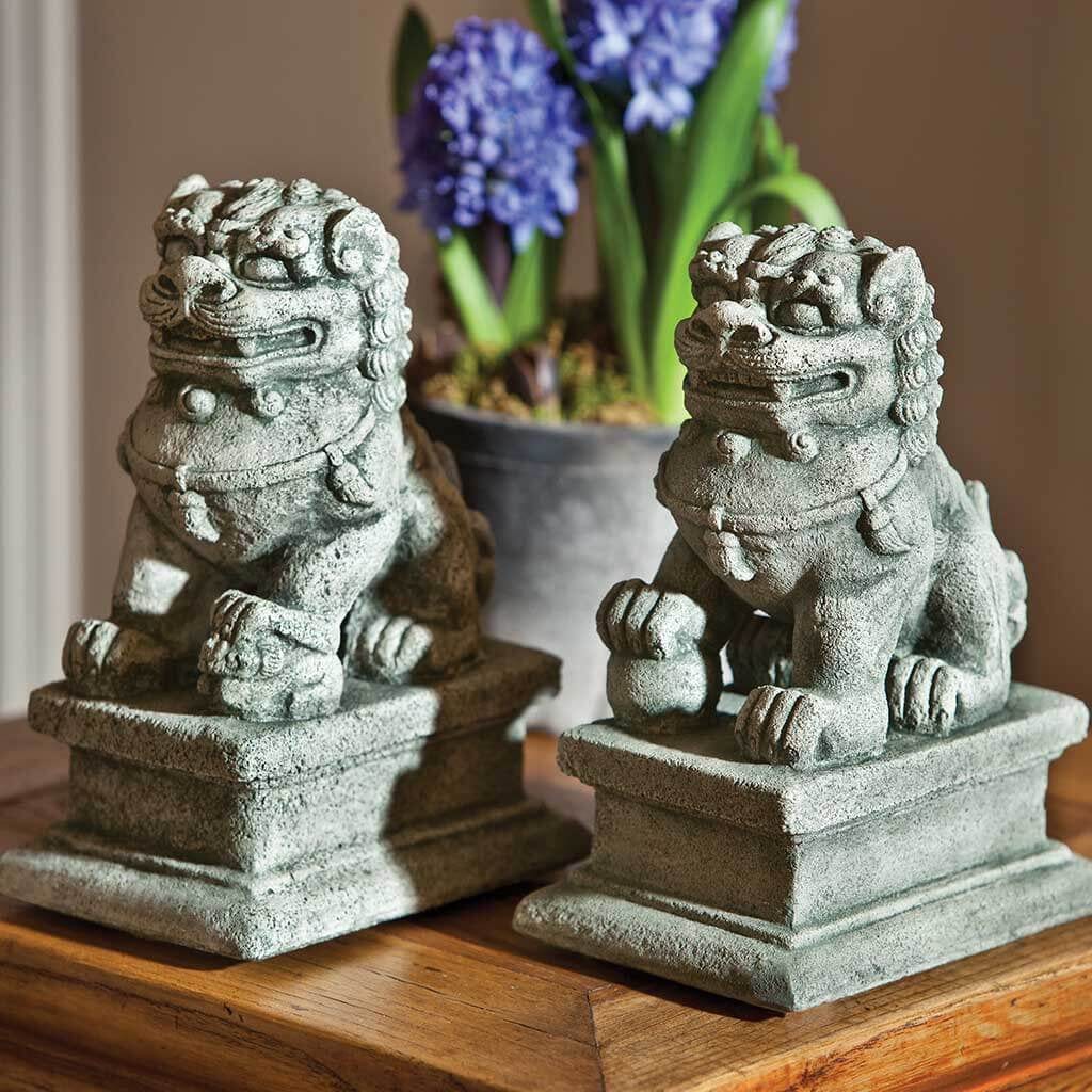 Small Temple Foo Dog Set | Lion Statue