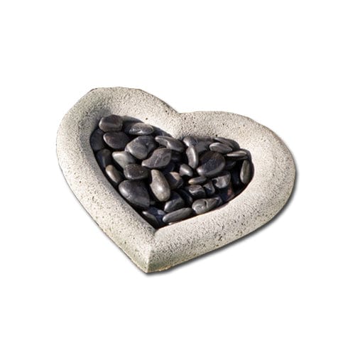 Small Heart Shell Cast Stone Birdbath