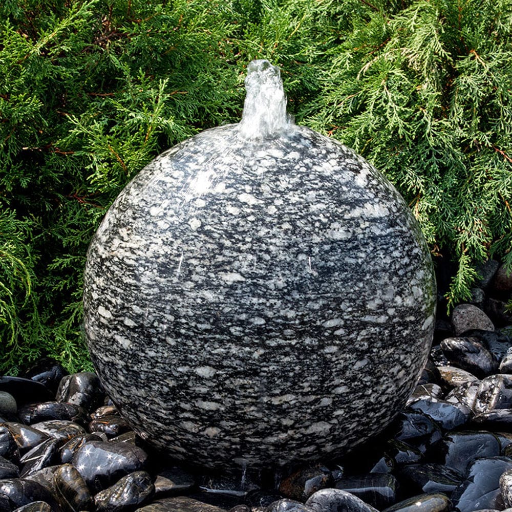 Speckled Granite Sphere Stone Fountain - Outdoor Art Pros
