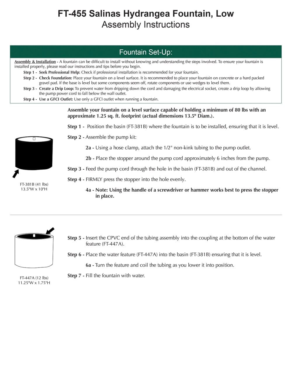 Salinas Hydrangea Fountain - Low