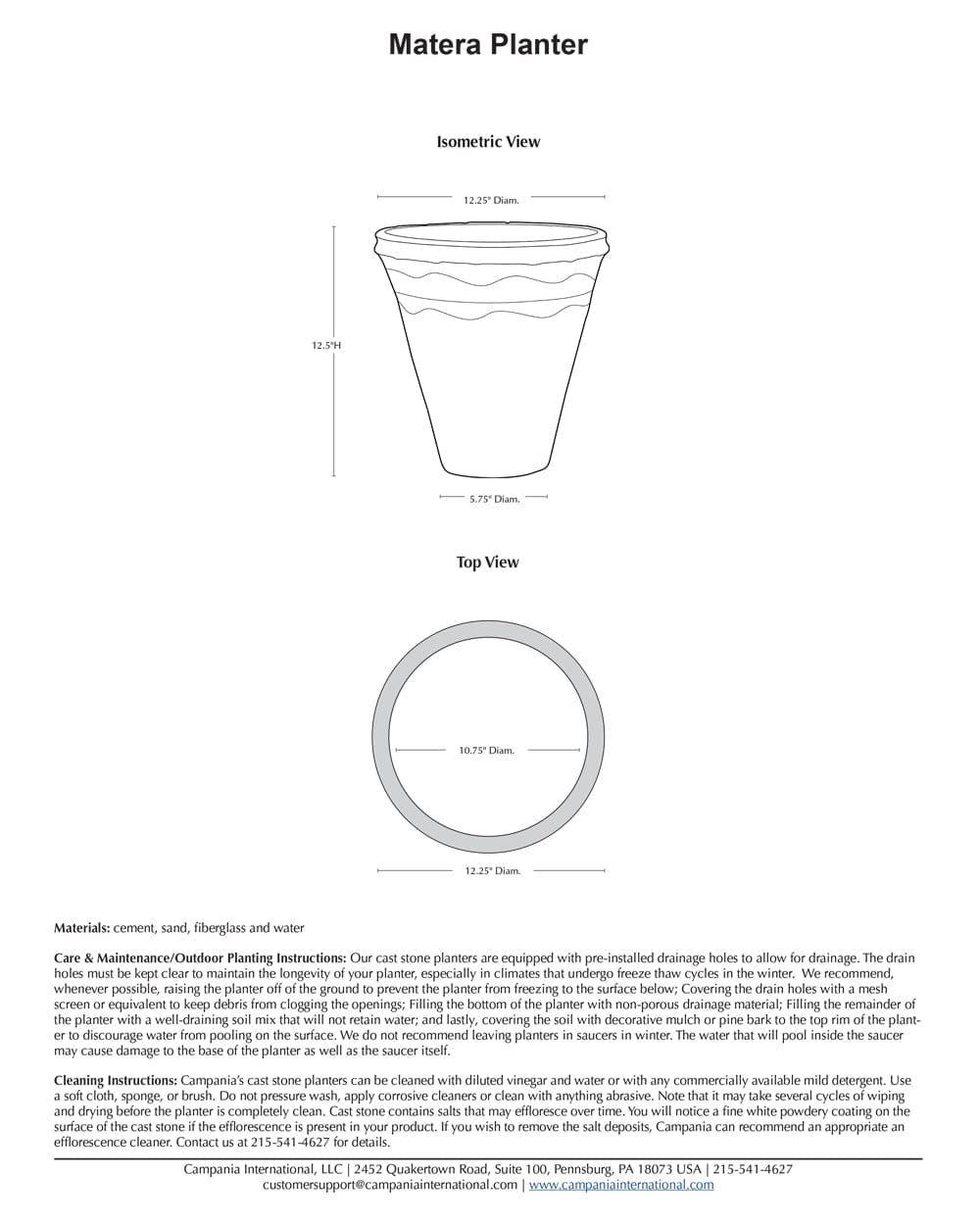 Matera Planter | Lightweight Concrete Collection