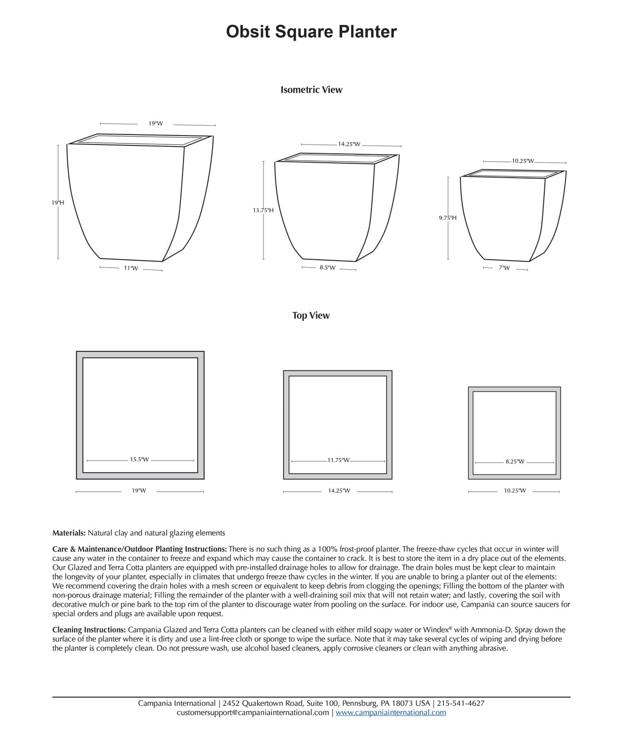 Obsit Square Planter