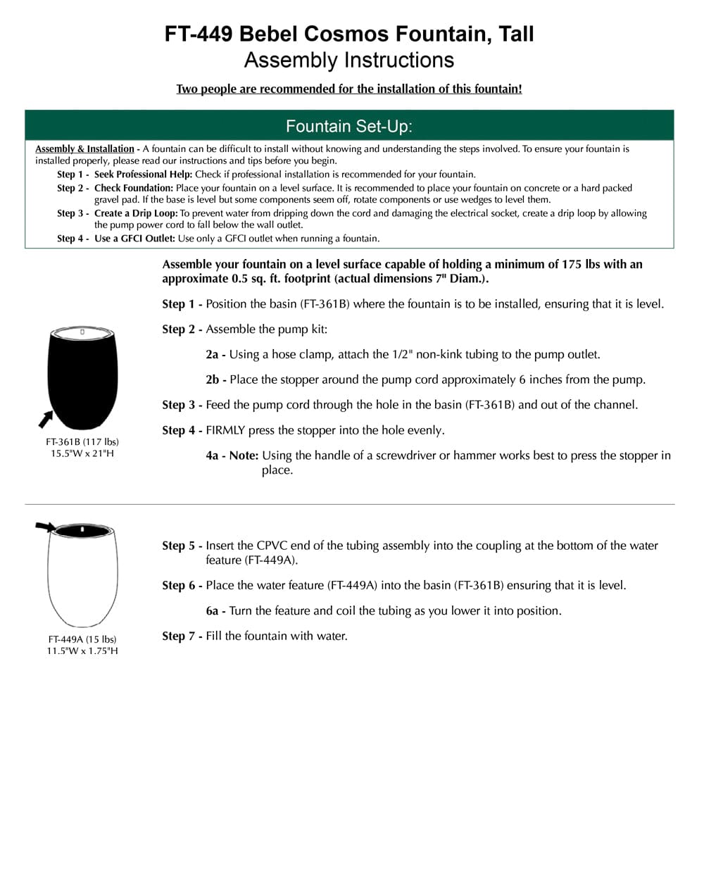 Bebel Cosmos Fountain - Tall