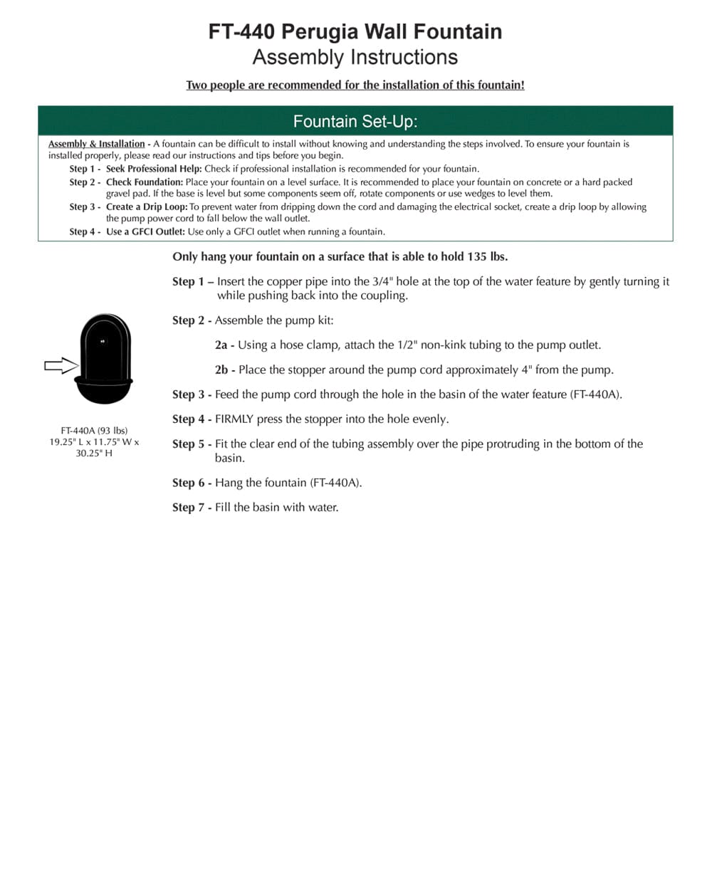 Perugia Wall Fountain