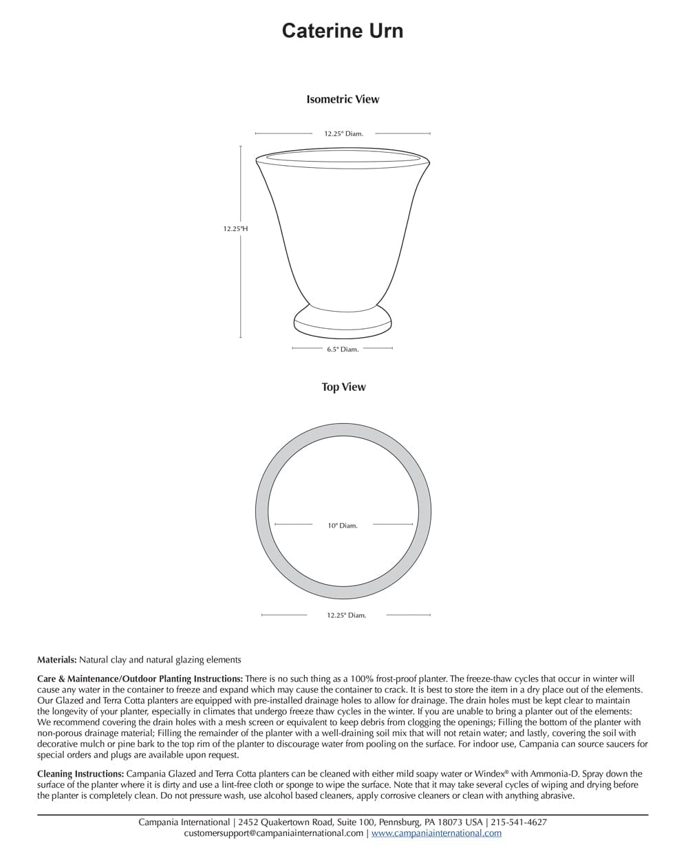 Caterine Urn Planter | Glazed Collection
