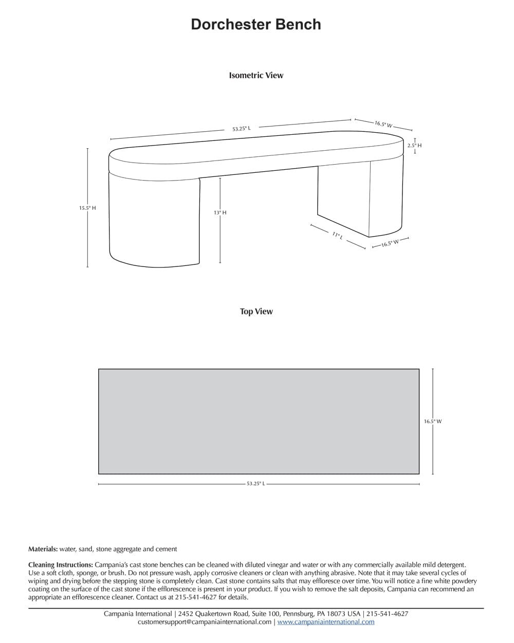 Dorchester Modern Bench