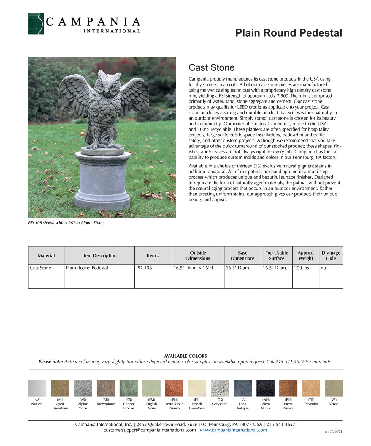 Plain Round Pedestal for Urn and Statues