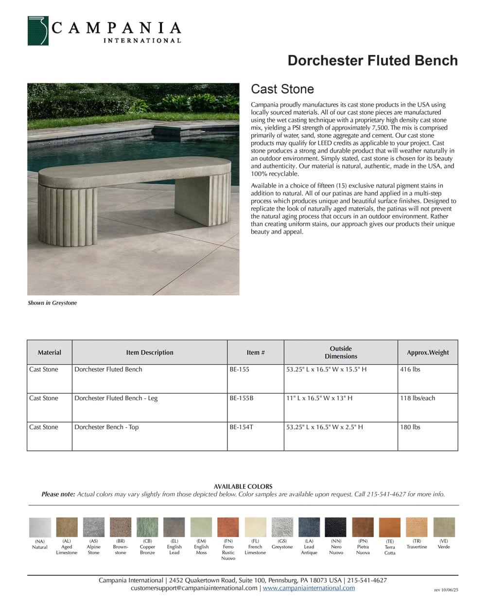 Dorchester Fluted Modern Bench