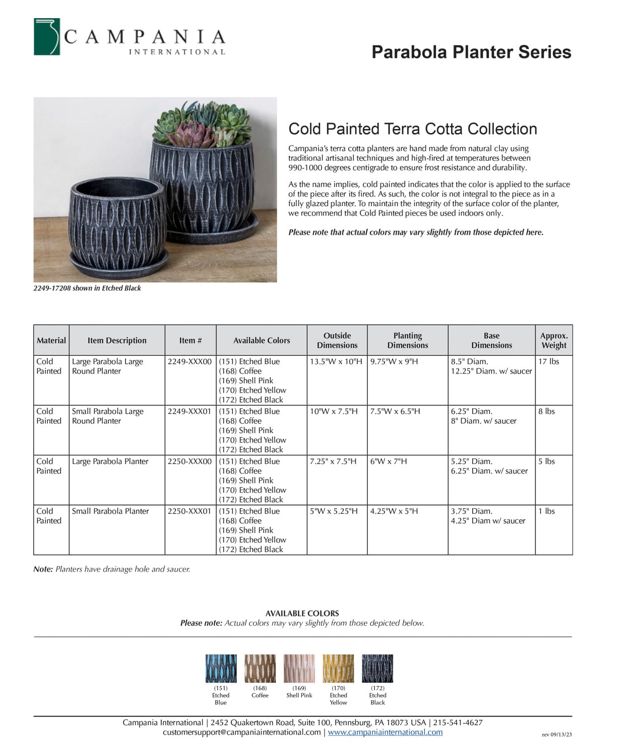 Parabola Large Round | Cold Painted Terra Cotta Planter 