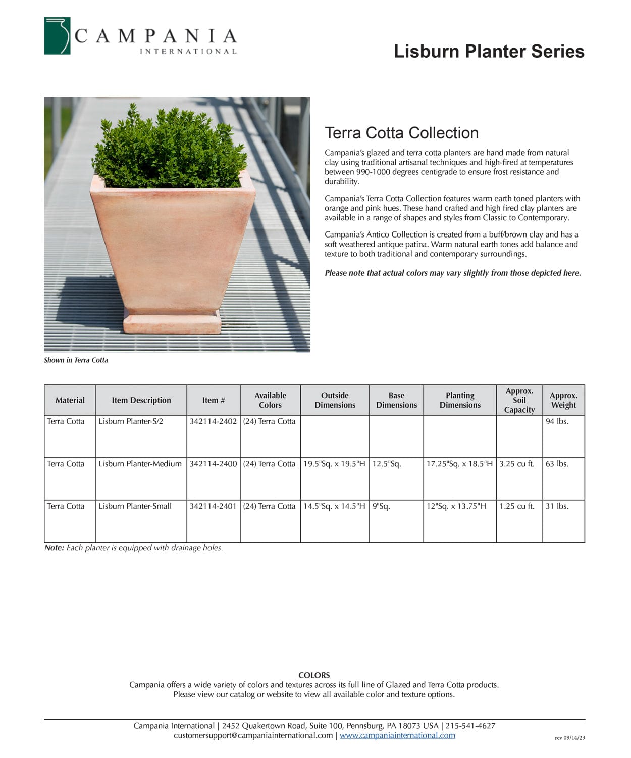 Lisburn Planter Set of 2 | Antico Terra Cotta Collection