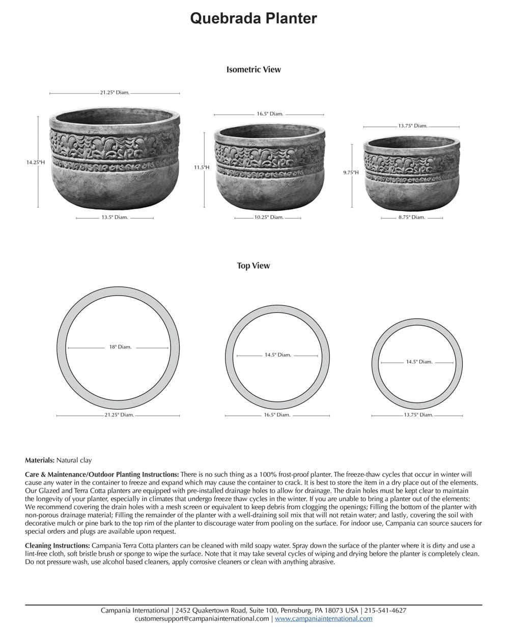Quebrada Planter Nested Set of 3 | Terra Cotta Collection