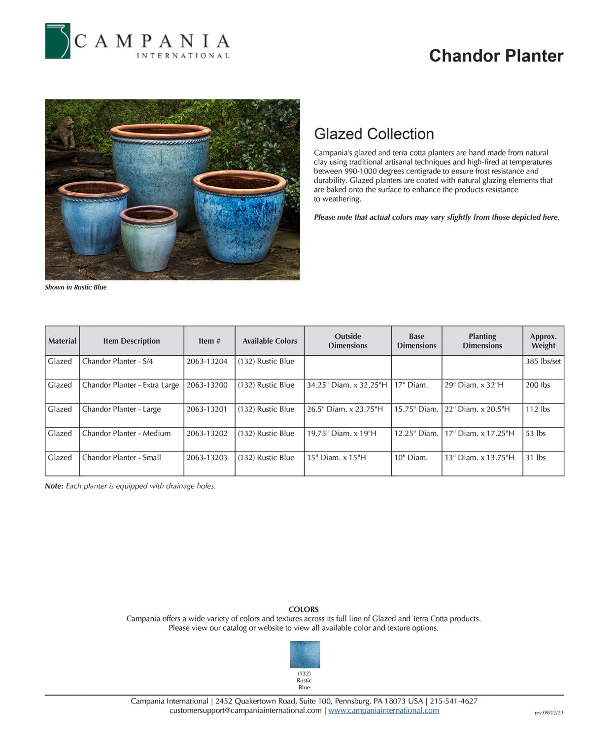 Chandor Glazed Terra Cotta Planter Set of 4