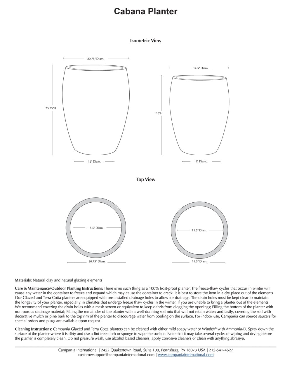 Cabana Planter Nested Set of 2 | Glazed Collection