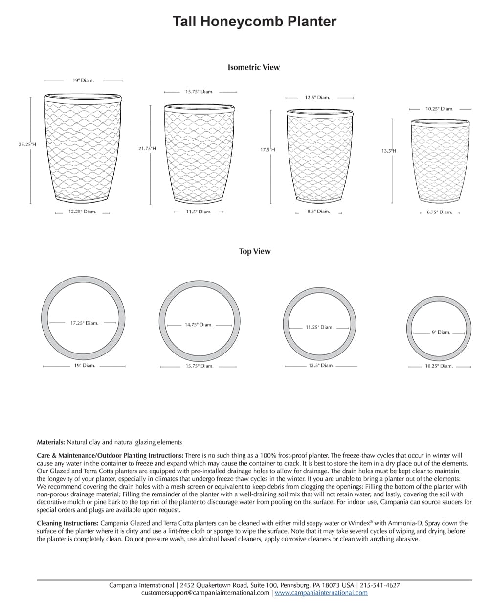 Tall Honeycomb Planter Nested Set of 4 | Glazed Collection