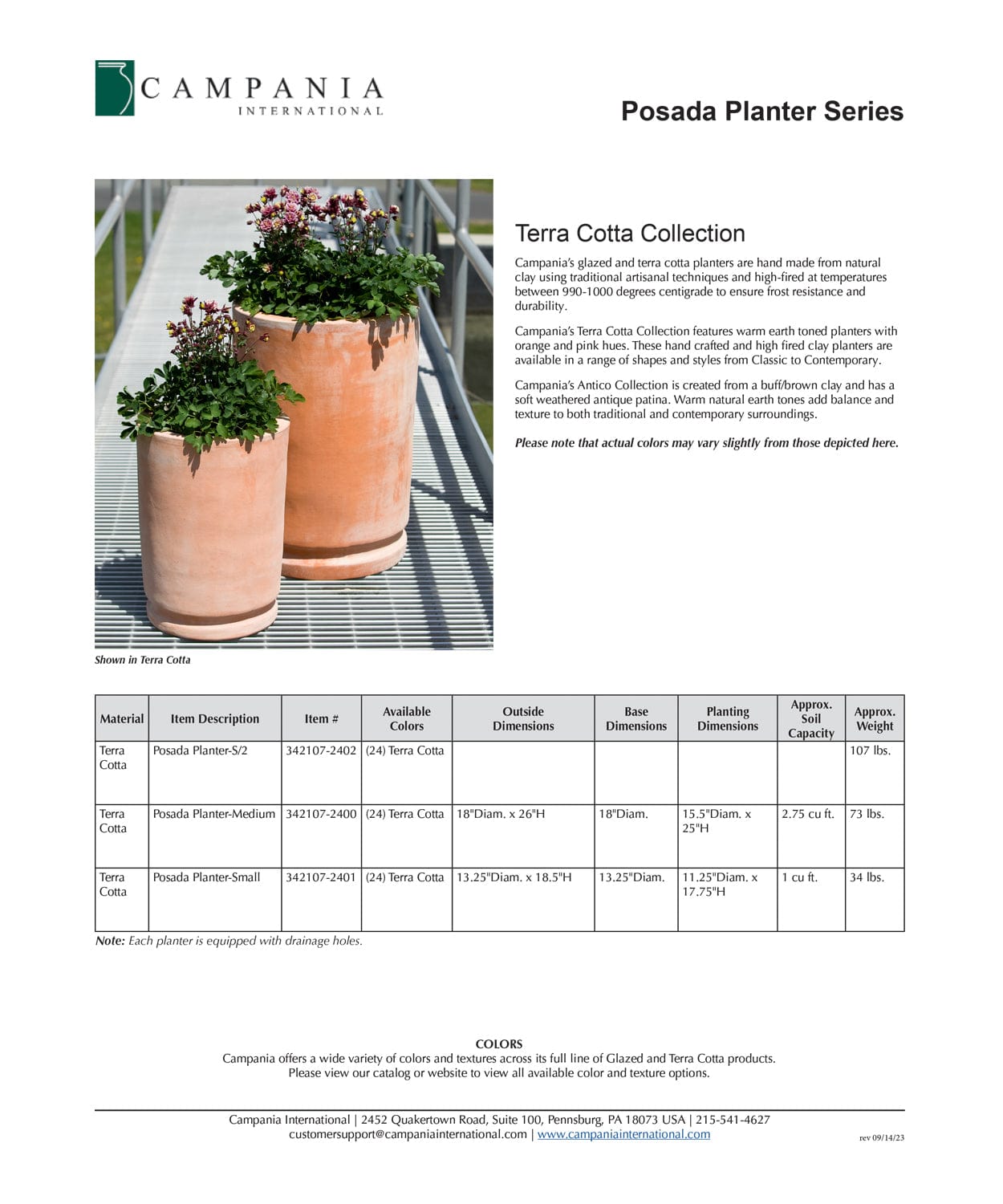 Posada Planter Set of 2 | Antico Terra Cotta Collection