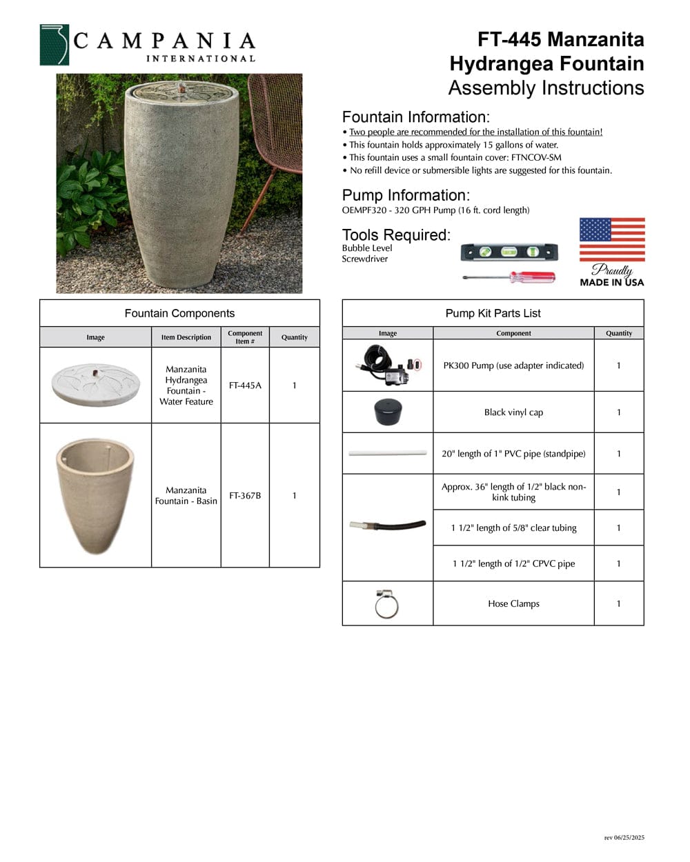 Manzanita Hydrangea Fountain