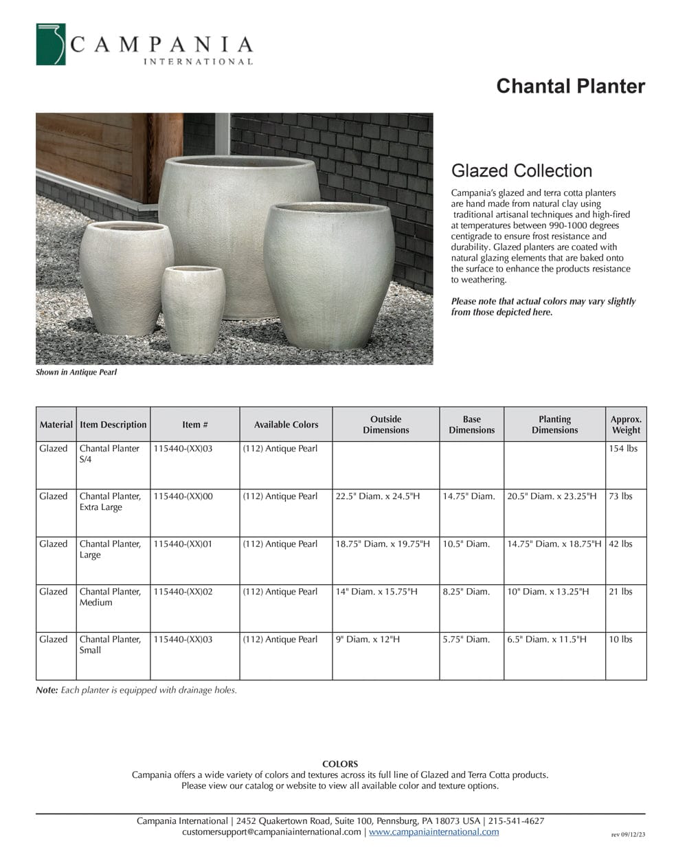 Chantal Planter Set of 4 | Glazed Collection