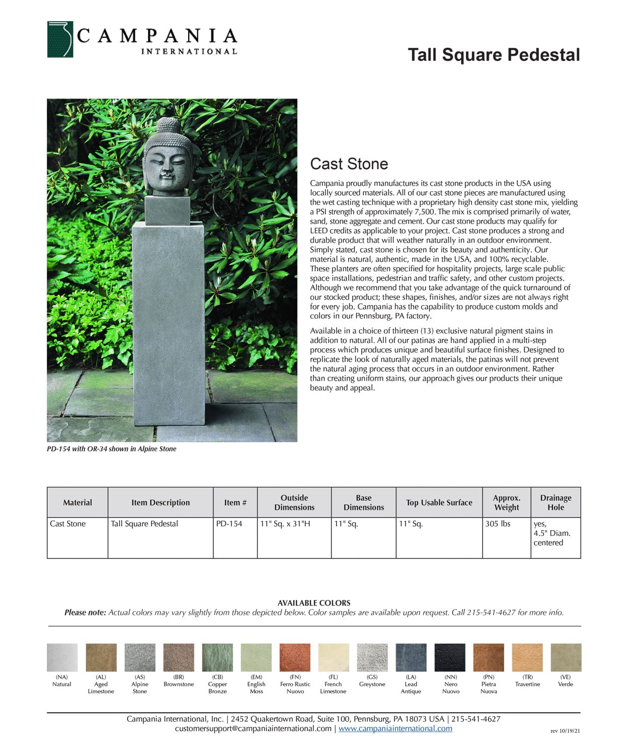 Tall Square Pedestal for Urns and Statues