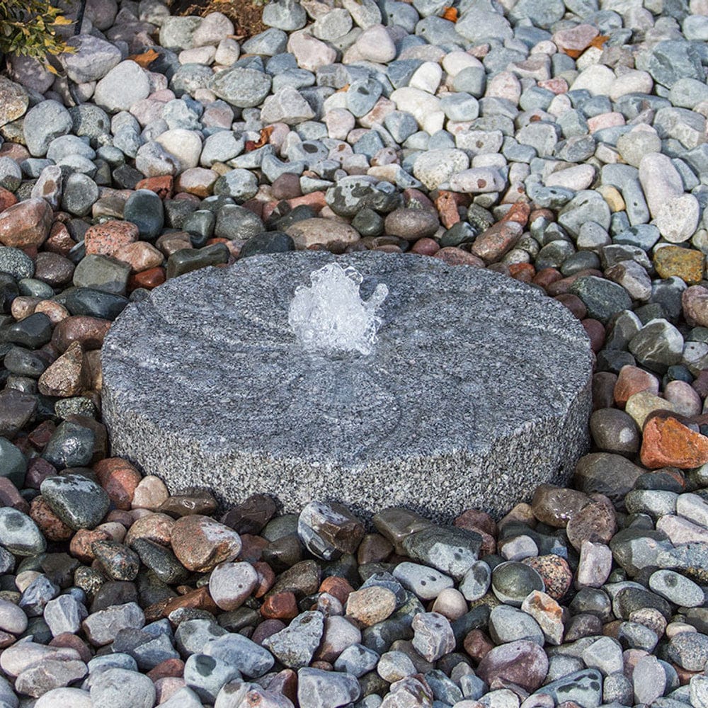 Swirl Millstone Granite Stone Fountain - Outdoor Art Pros