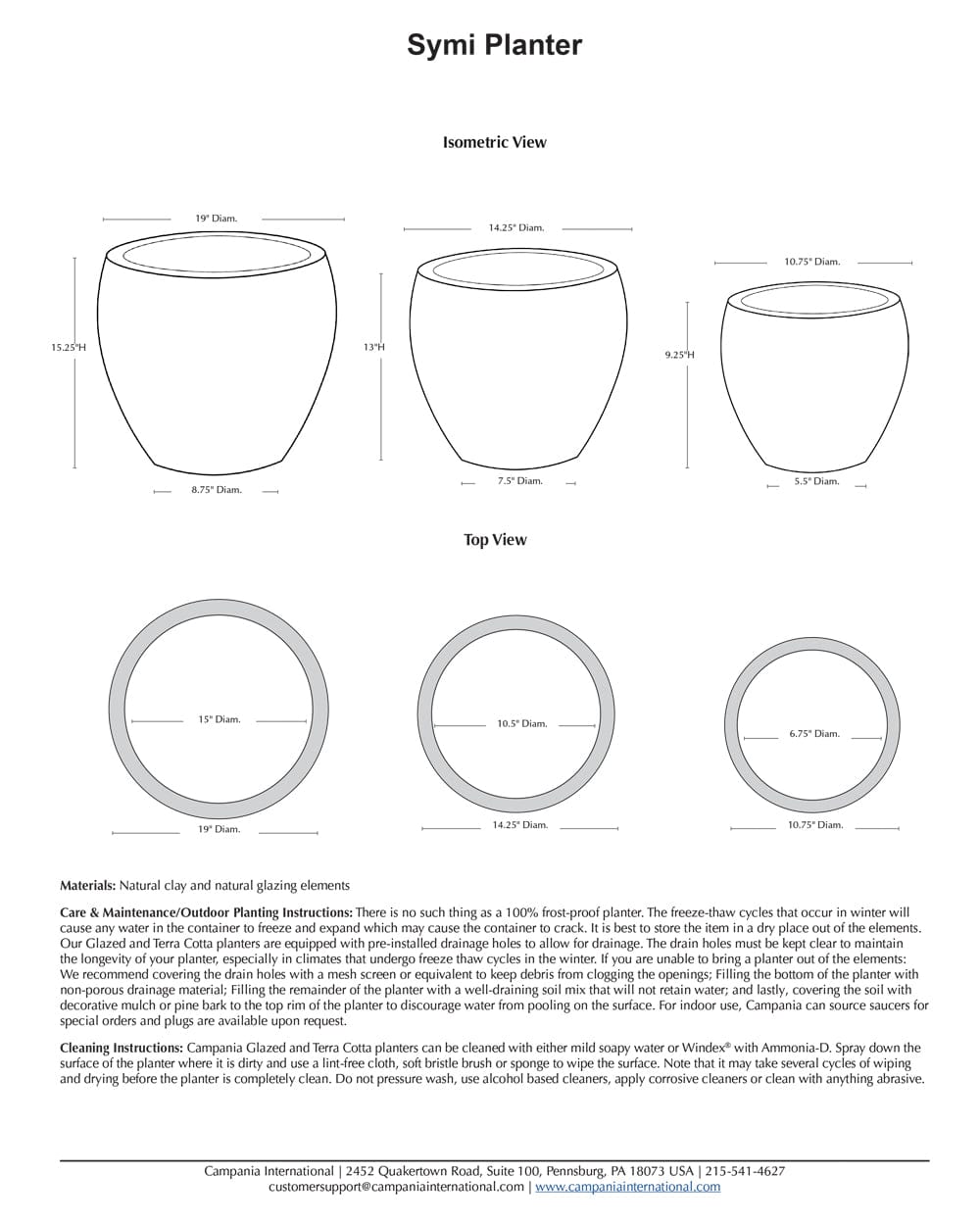 Symi Planter Set of 3  Specs  Outdoor Art Pros