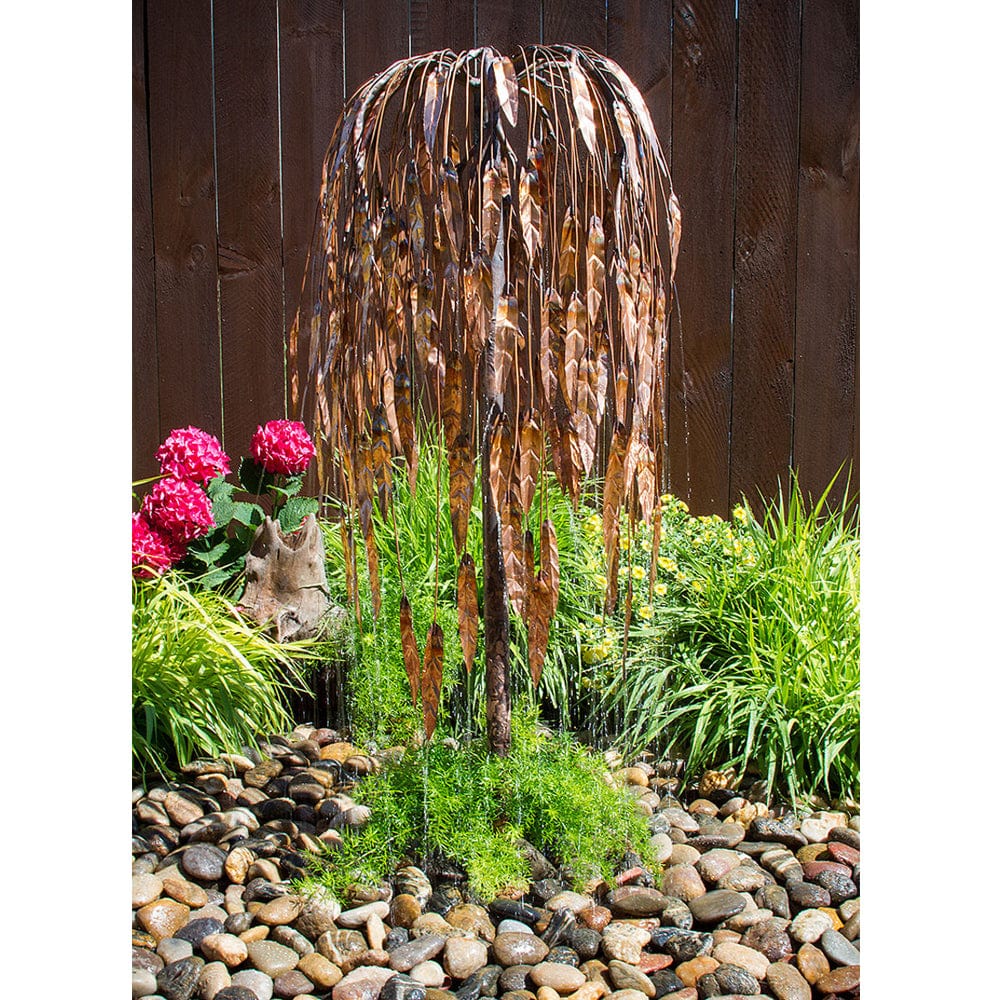 45" Copper Weeping Willow Garden Fountain - Outdoor Art Pros