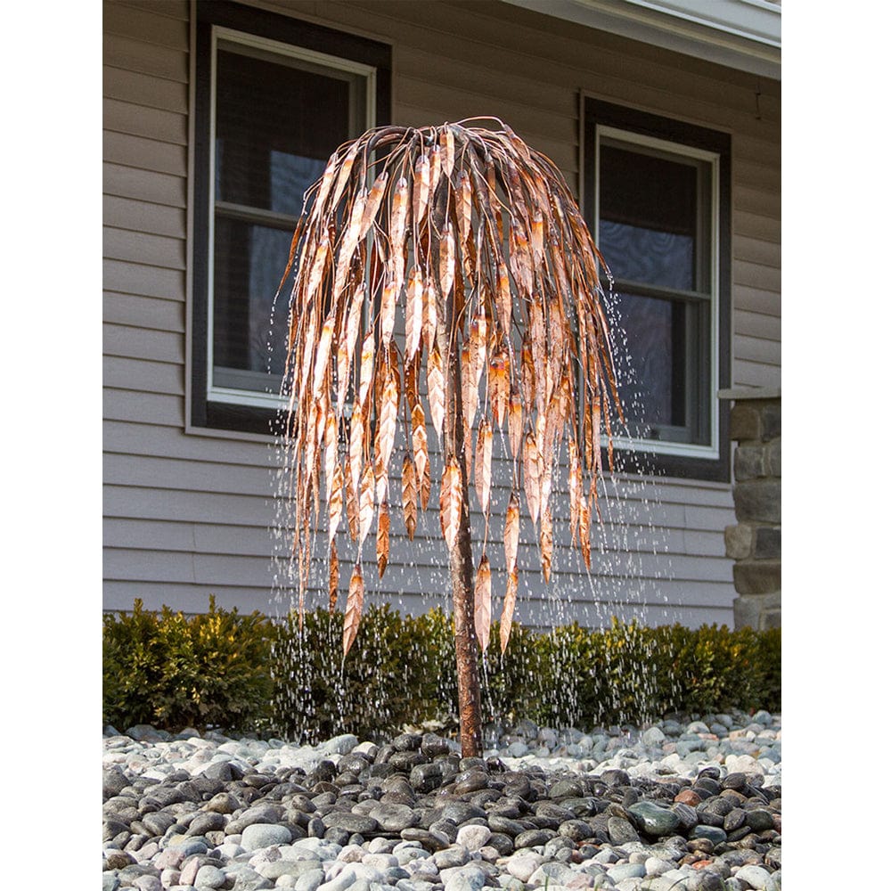45" Copper Weeping Willow Garden Fountain - Outdoor Art Pros