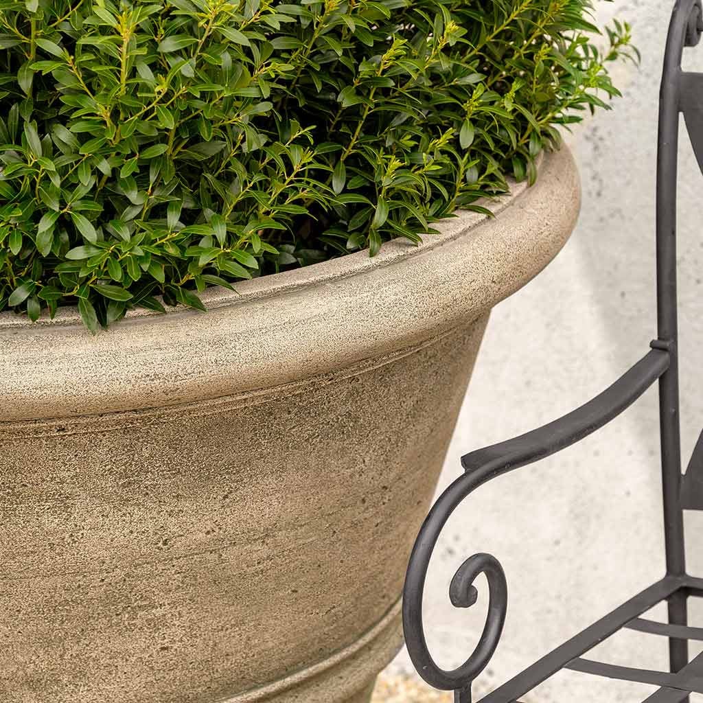 Textured Rolled Rim Cast Stone Concrete Planter