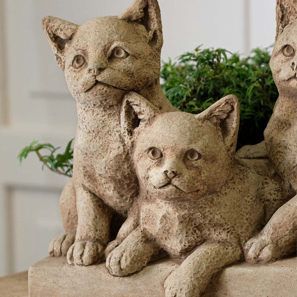 Triplets Cats Cast Stone Statue