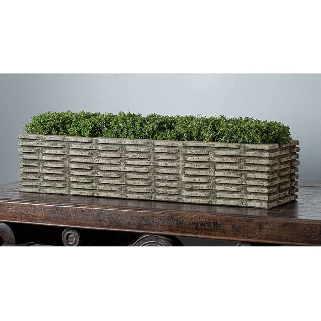 Weft Rectangular Cast Stone Planter