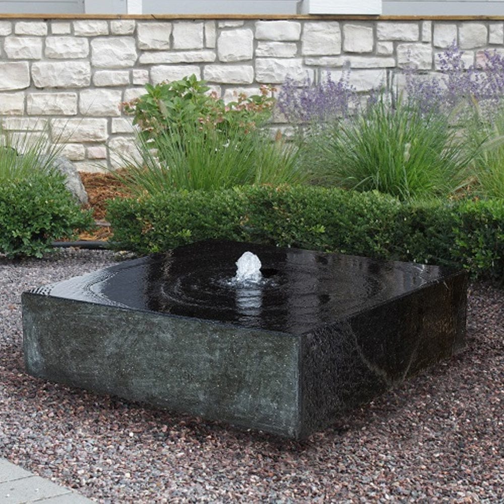 Yoshida Square Stone Fountain Polished Sides - Outdoor Art Pros
