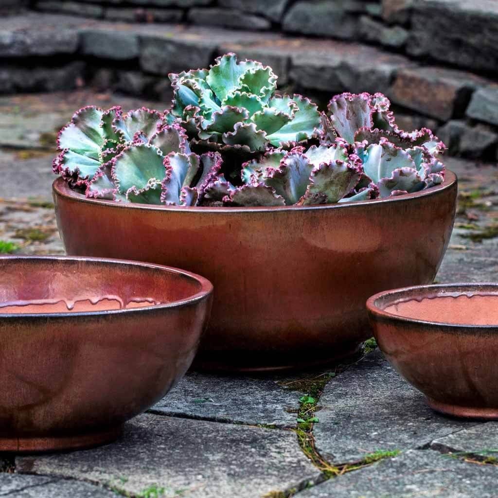 Yuma Bowl Planter Nested Set of 3 | Glazed Collection