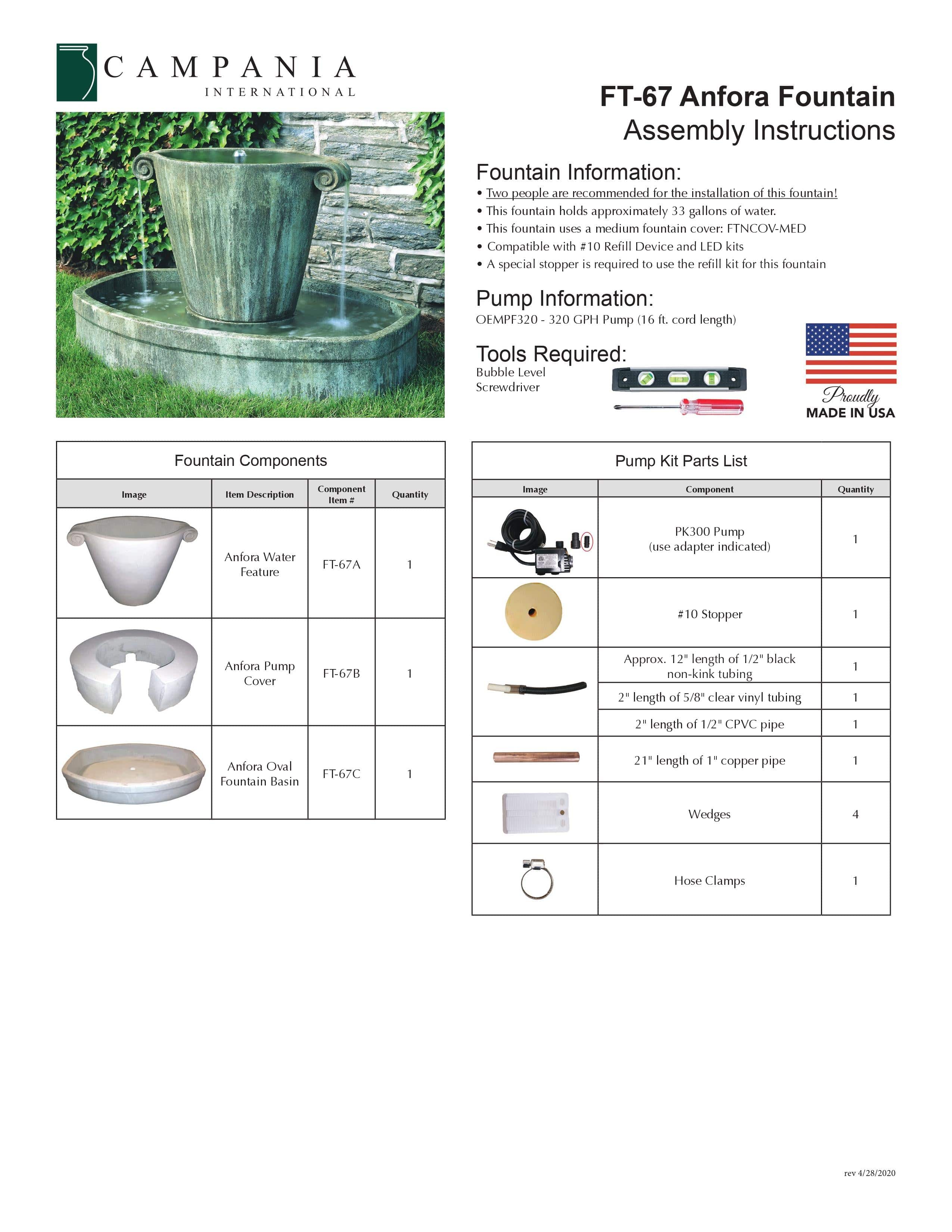 Anfora Water Fountain - Outdoor Art Pros