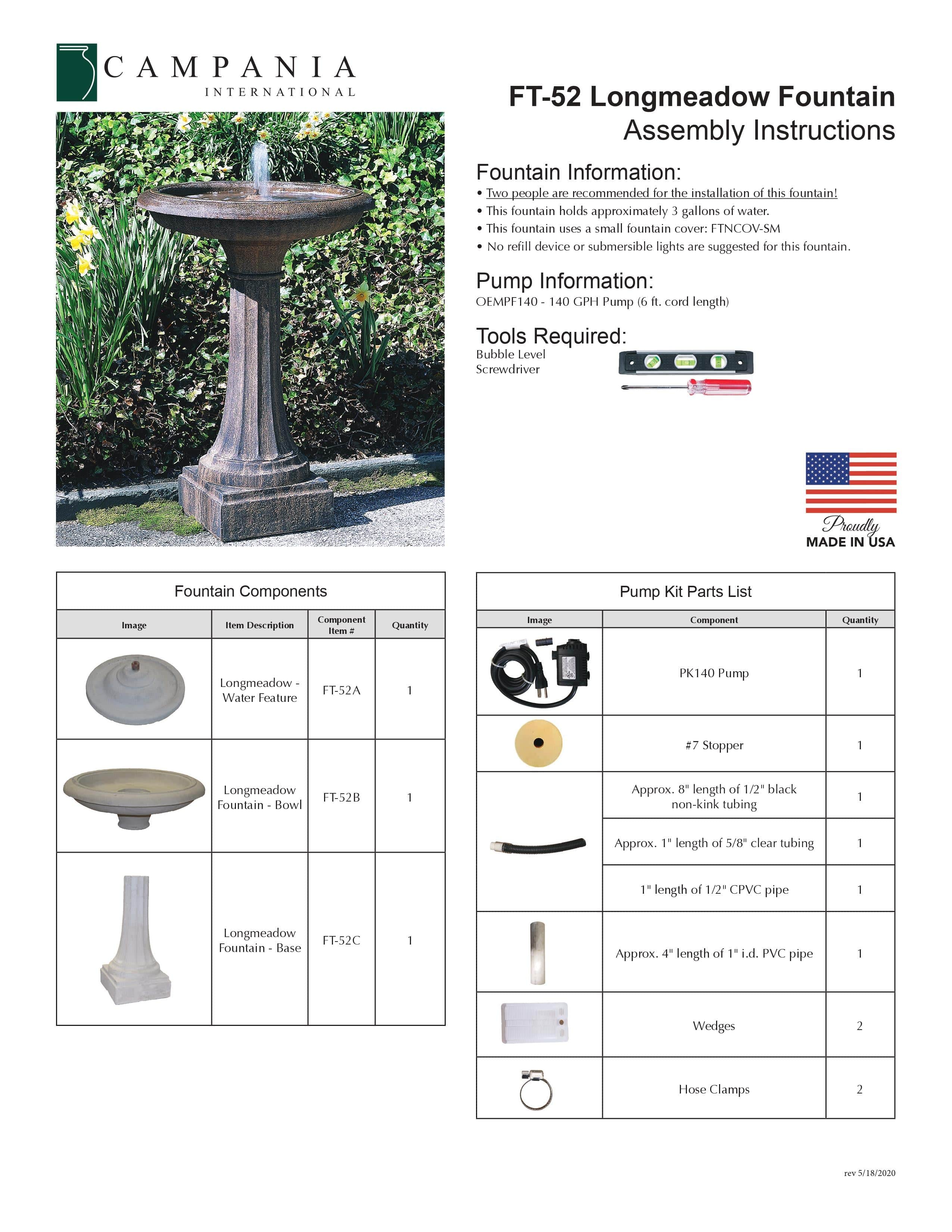 Longmeadow Garden Water Fountain - Outdoor Art Pros