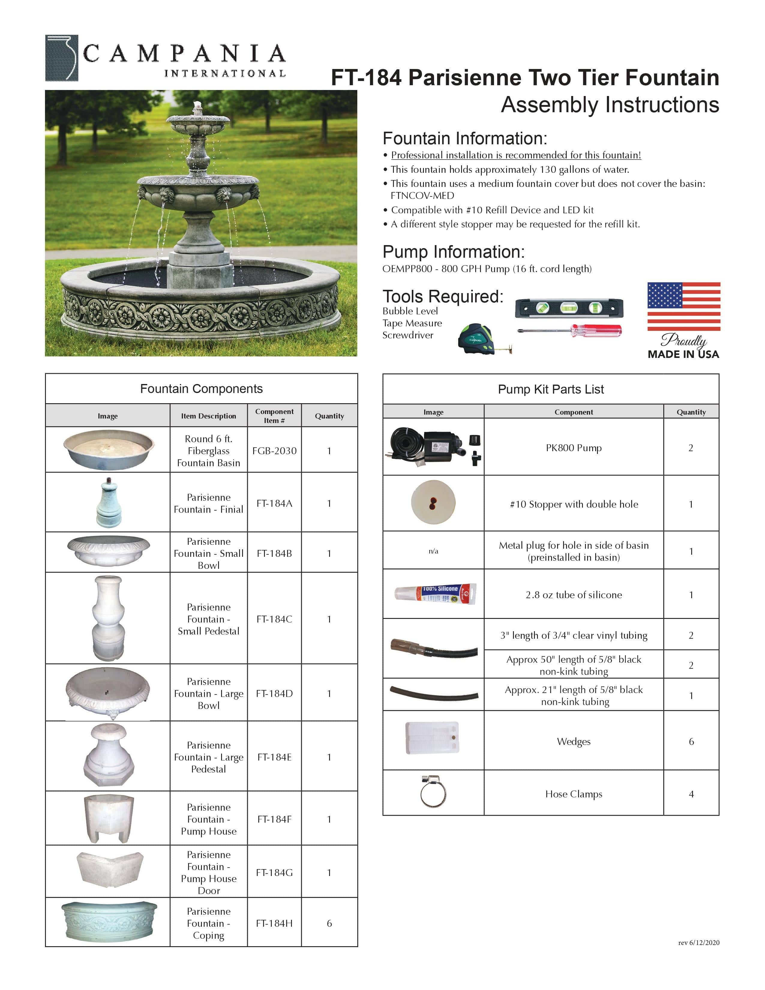 Parisienne Two Tier Outdoor Water Fountain - Outdoor Art Pros
