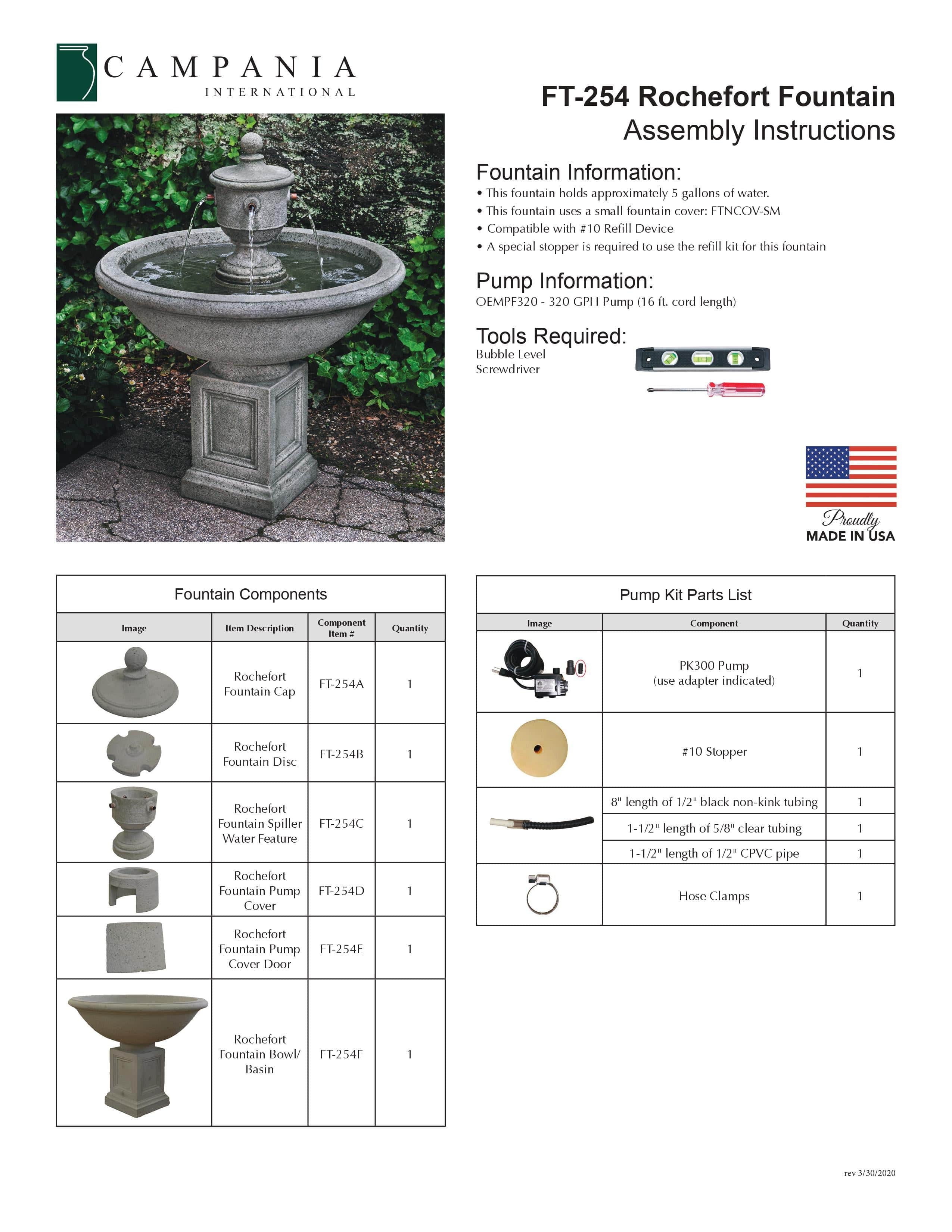 Rochefort Garden Water Fountain - Outdoor Art Pros