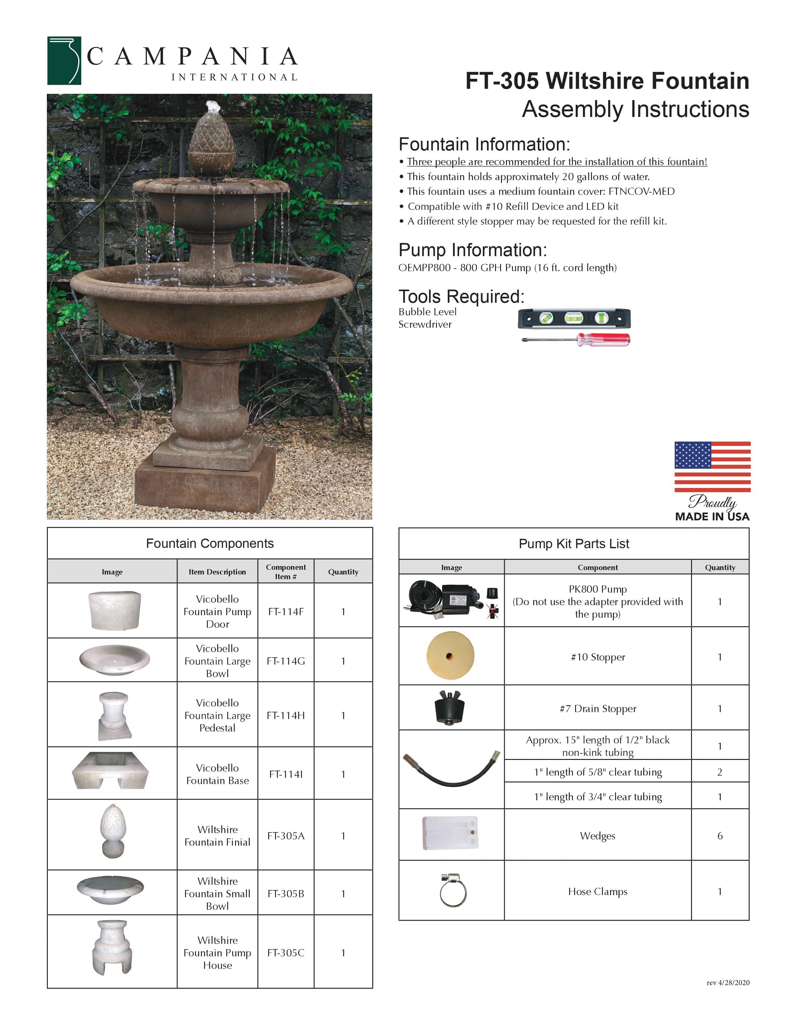 Wiltshire Tiered Outdoor Fountain - Outdoor Art Pros