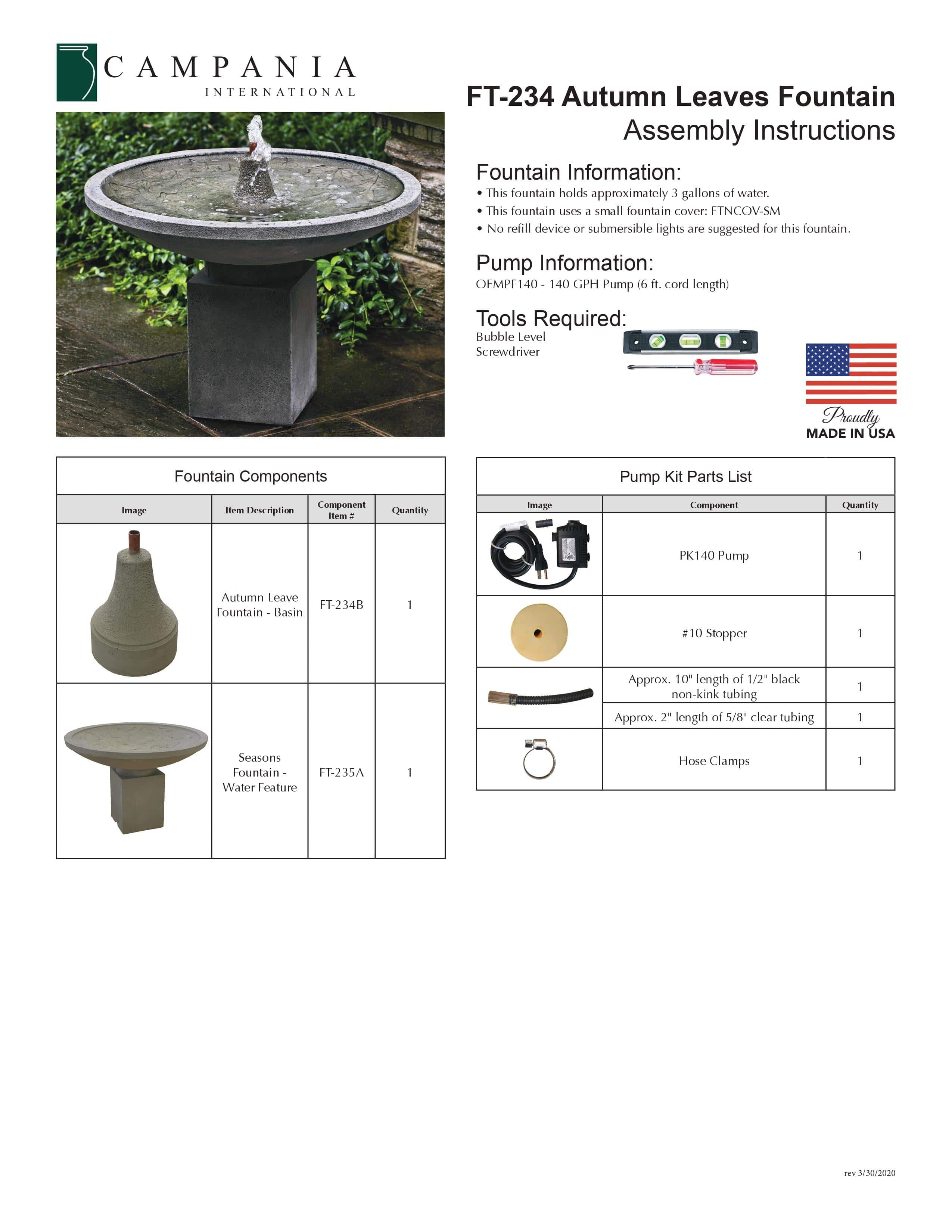 Autumn Leaves Small Water Fountain - Outdoor Art Pros
