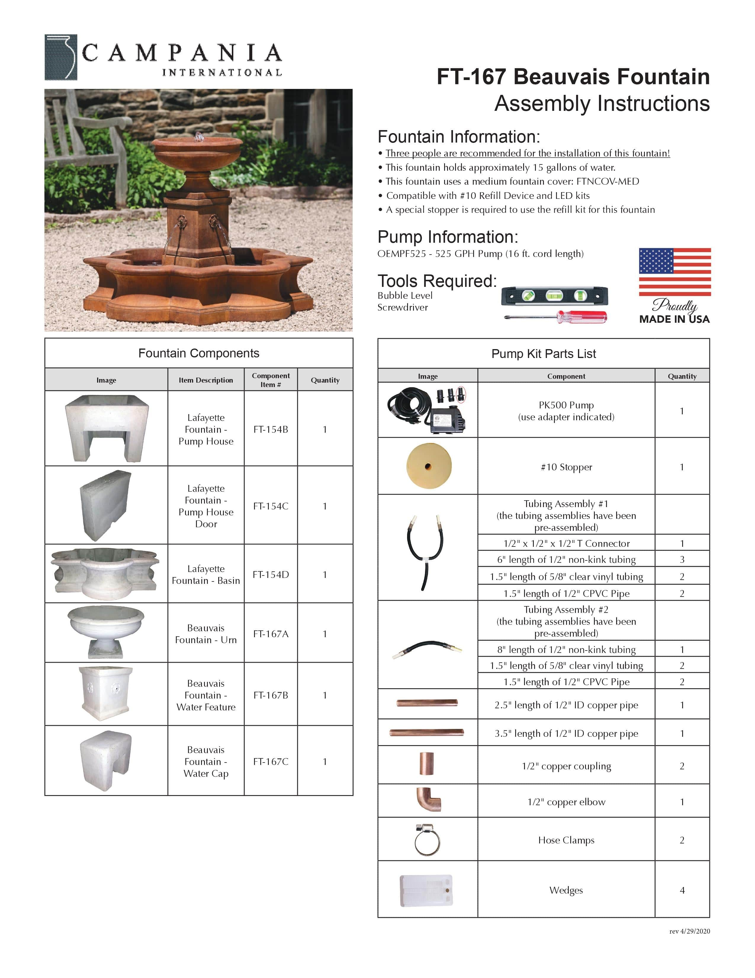 Beauvais Water Fountain - Outdoor Art Pros