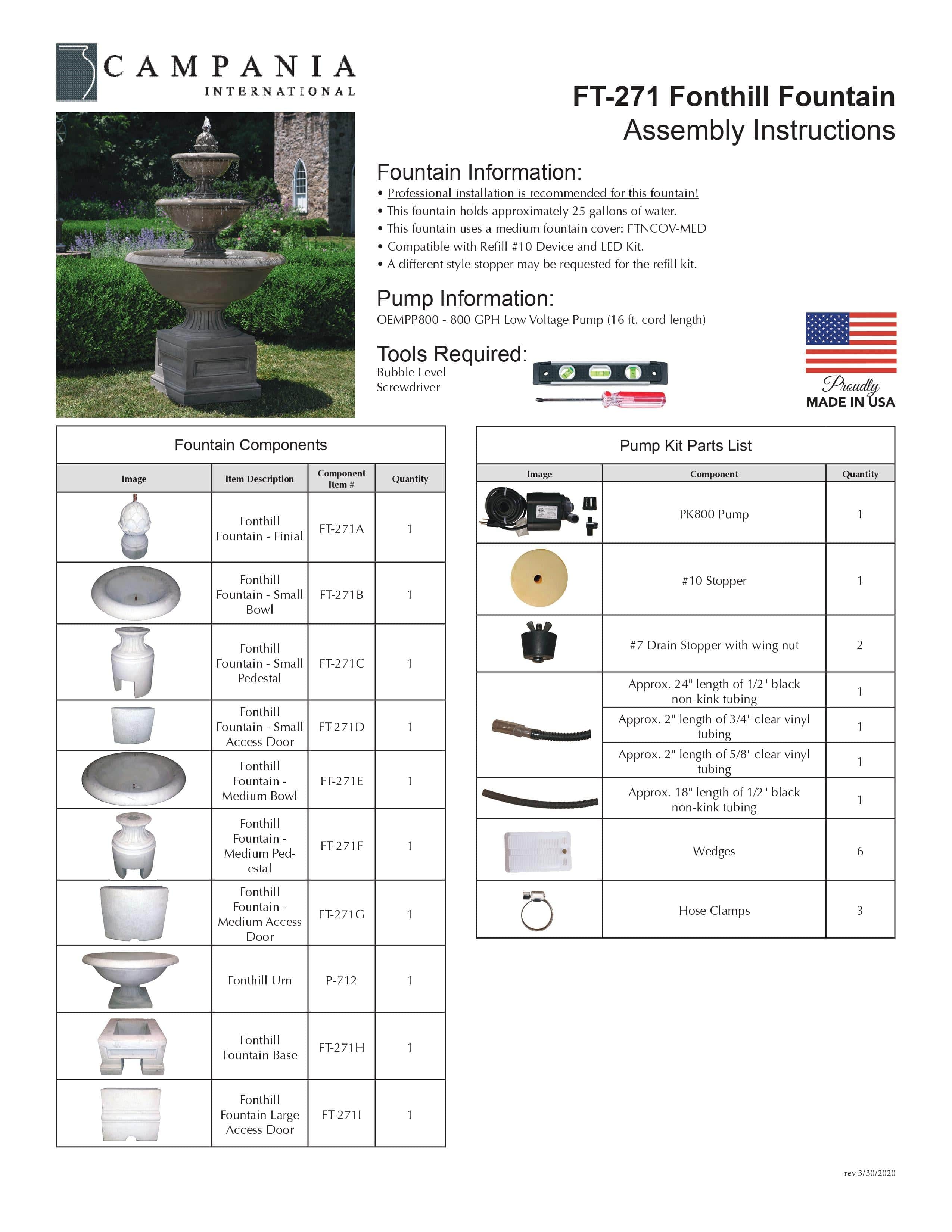 Fonthill Tiered Outdoor Water Fountain - Outdoor Art Pros