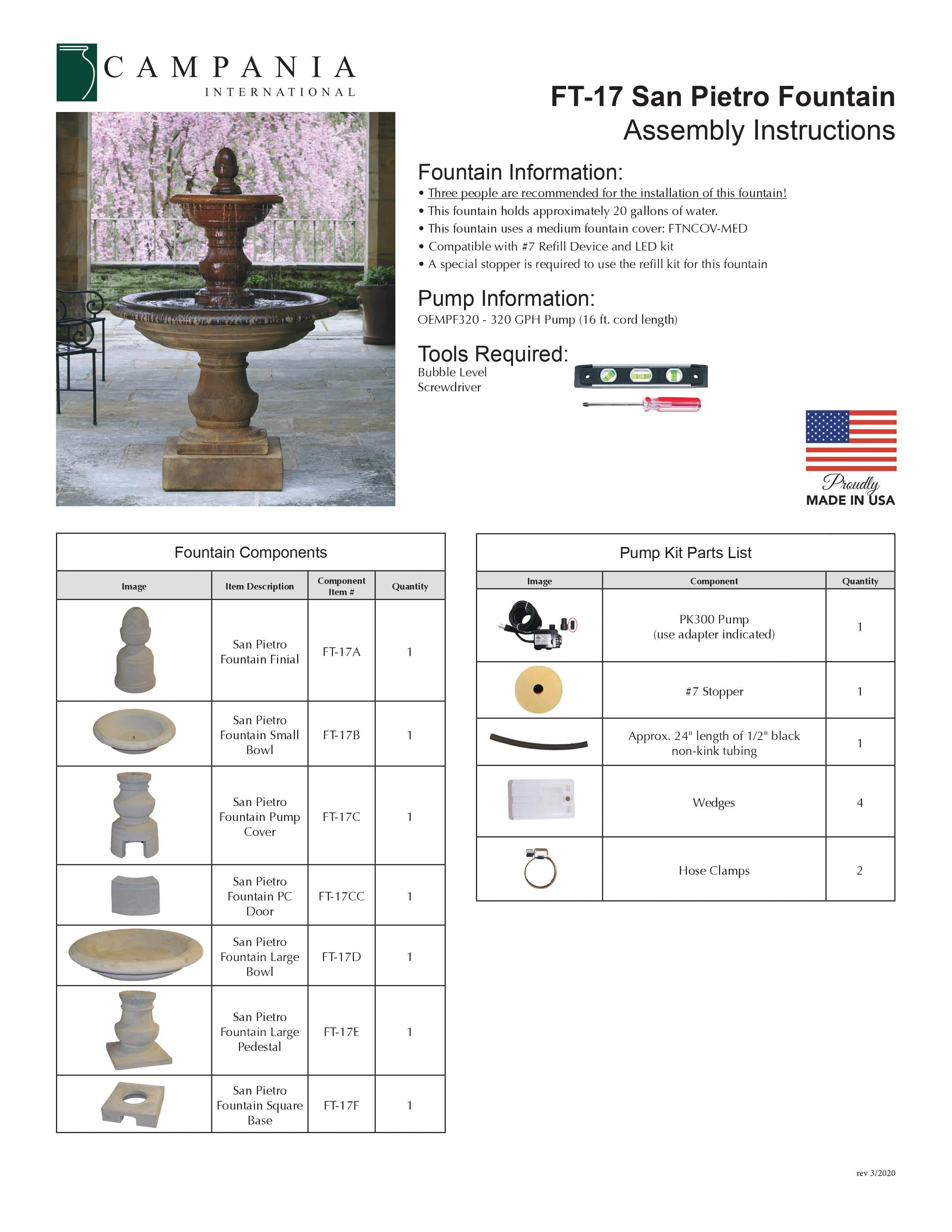 San Pietro Tiered Outdoor Water Fountain - Outdoor Art Pros