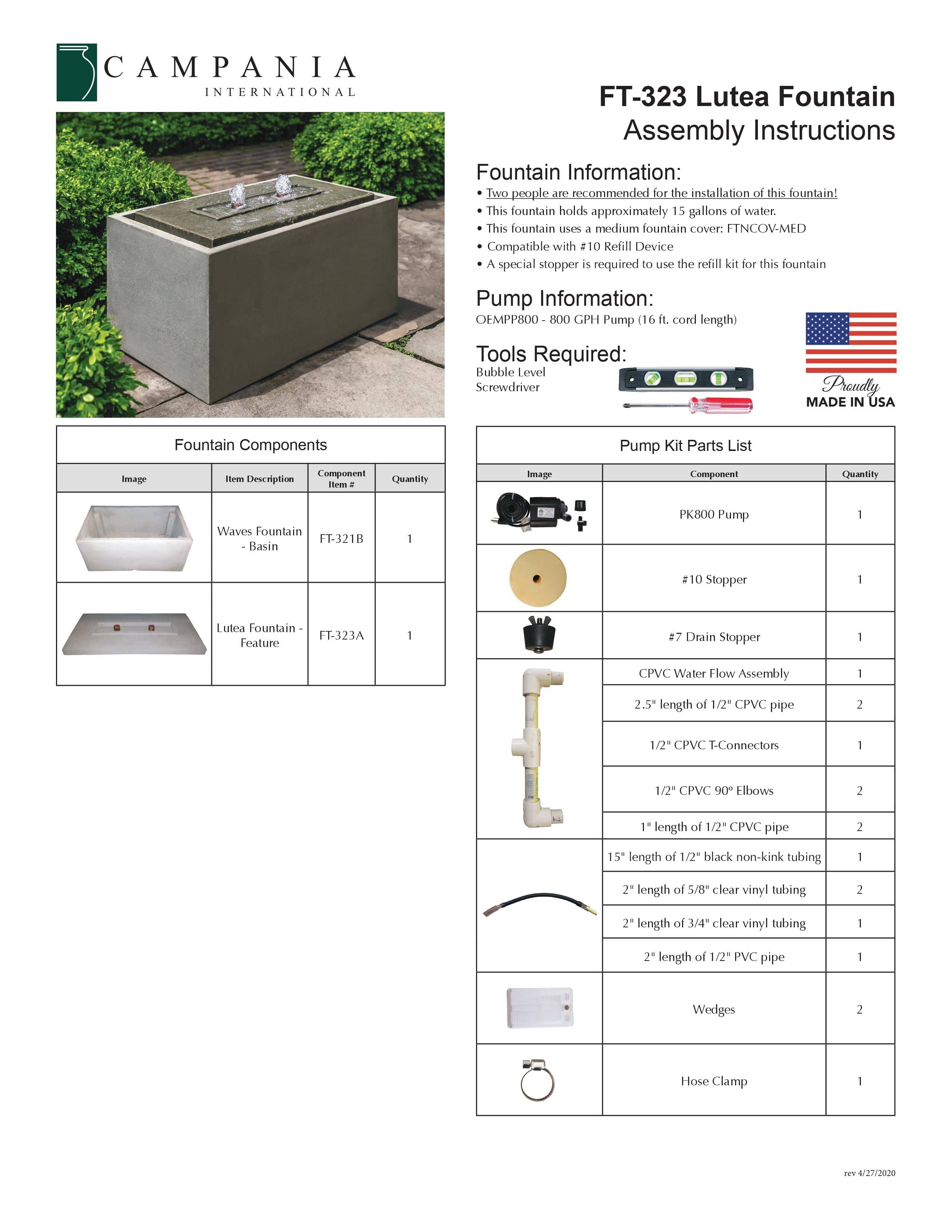 Lutea Garden Fountain - Outdoor Art Pros