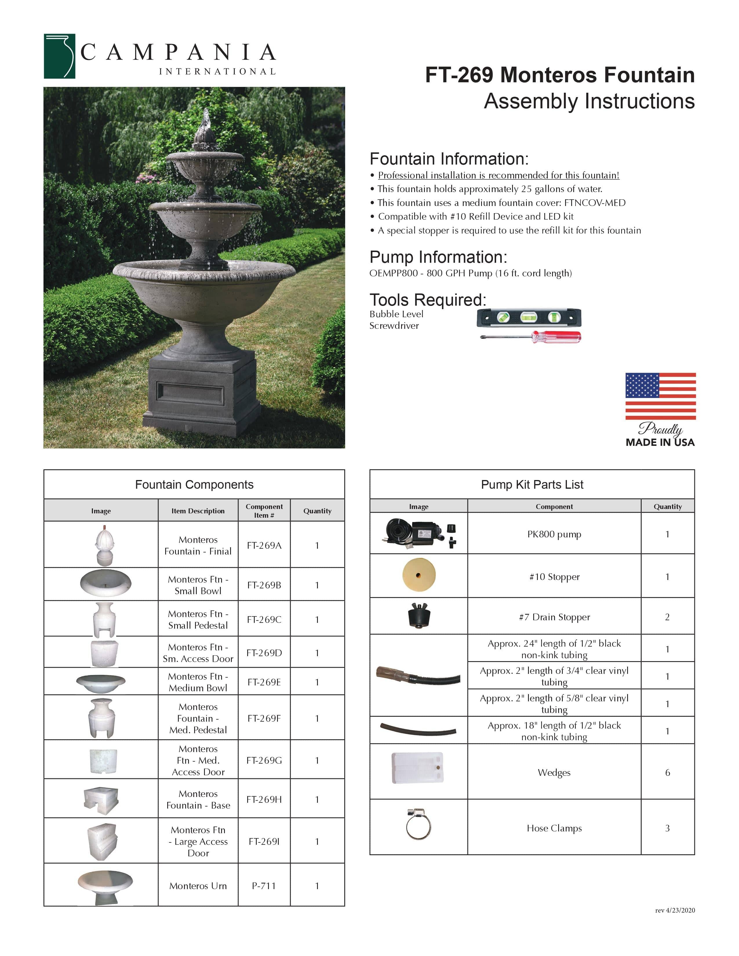 Monteros Tiered Outdoor Water Fountain - Outdoor Art Pros