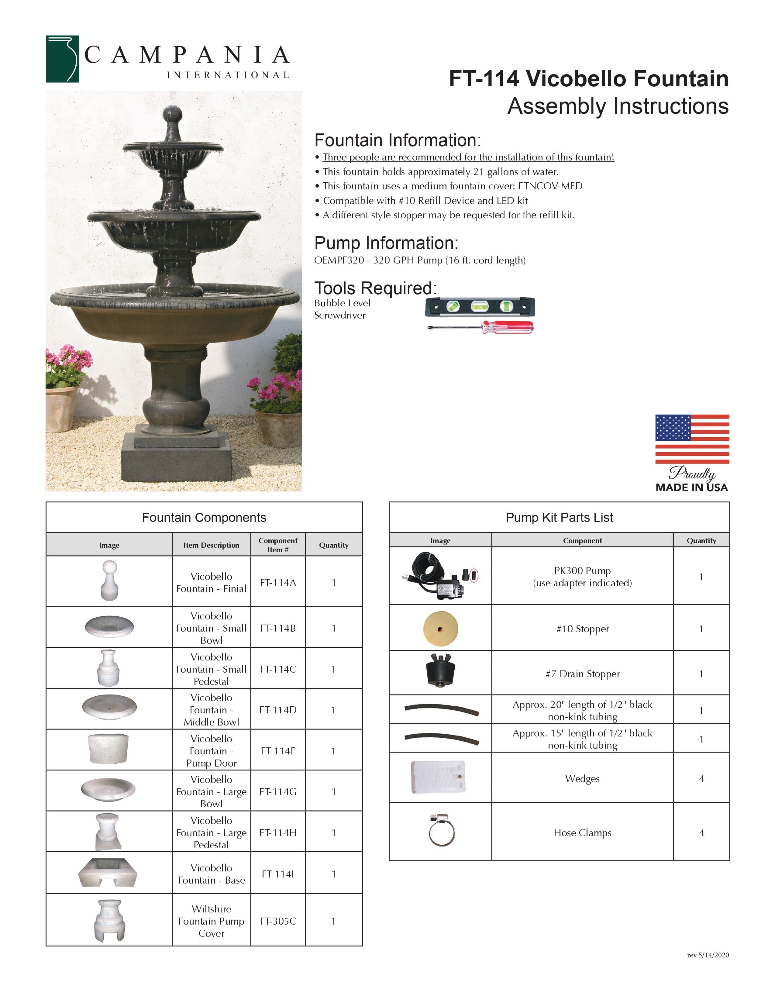 Vicobello Tiered Outdoor Water Fountain - Outdoor Art Pros